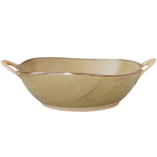 西田木雨简色双耳汤碗家用日式拉面碗螺蛳粉复古陶瓷微波炉专用碗