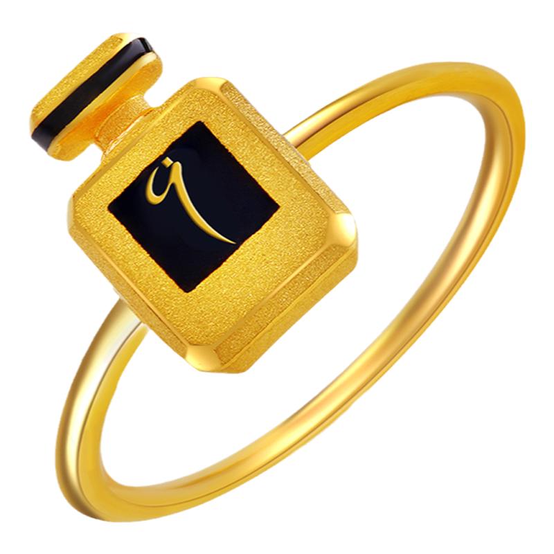 justgold香水瓶足金戒指