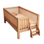 榉木儿童床男孩拼接床婴儿小床加宽拼大床宝宝床边床实木床带护栏