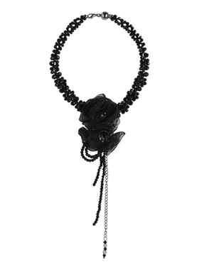 PEMISS水晶欧根纱复古甜酷锁骨链