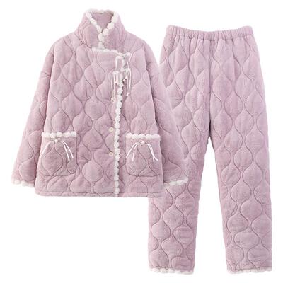 睡衣女夹棉立领家居服