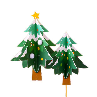 烘焙蛋糕装饰森系毛毡小树插牌圣诞树插件森林树木椰子树配件摆件
