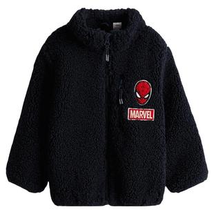 【漫威】HM童装儿童男童外套贴花蜘蛛侠摇粒绒泰迪绒夹克1308541
