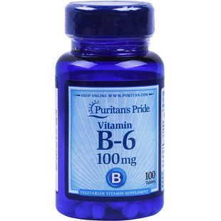 美国进口维生素b6片100mg100片普丽普莱vb6 VitaminB-6成人中老年