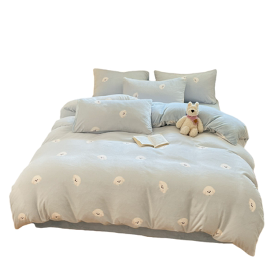 富安挪加厚牛奶绒四件套学生床品