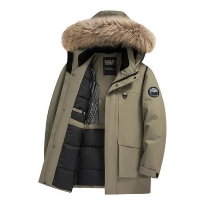 雪中飞貉子毛领男士短款羽绒服