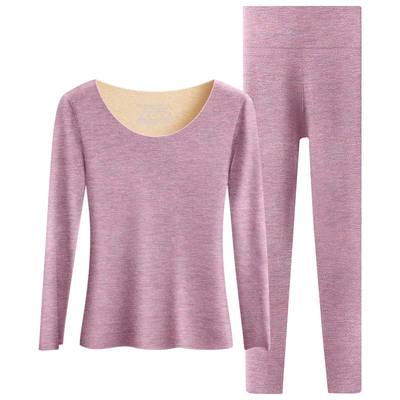 女款秋衣秋裤套装德绒保暖内衣