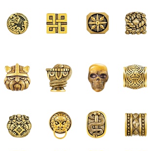 诺诗珠宝足金刺青路路通转运珠黑金手工复古酷黑手绳情侣时尚手串