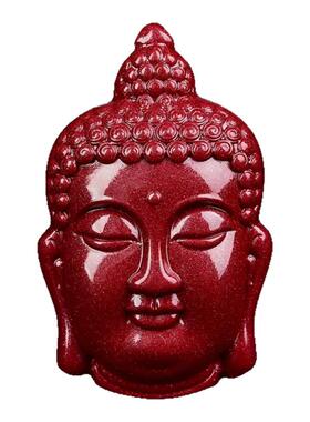朱砂紫金砂佛头本命年转运吊坠品