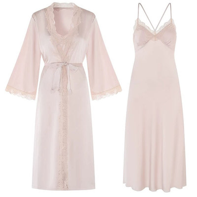 法式浪漫礼盒装真丝睡裙家居服
