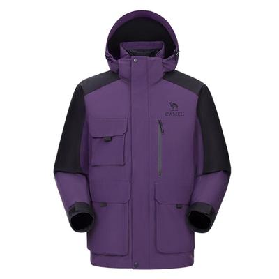 [羽绒内胆]骆驼户外冲锋衣女三合一鸭绒羽绒衣滑雪服男防水外套冬