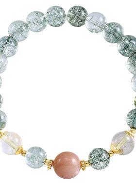 绿幽灵串珠水晶手链轻奢小众精致