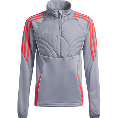 阿迪达斯大童拼接保暖半拉链卫衣