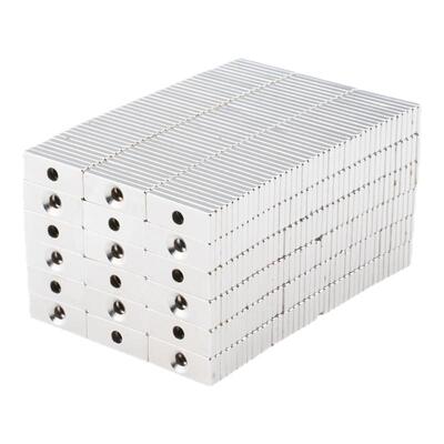25x10x3-4mm强力磁铁方形带孔强磁吸铁石磁钢钕铁硼超强磁钢n52