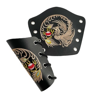 汉服护腕束袖明制原创复古风刺绣锦衣卫飞鱼服鎏金山文甲皮革护臂