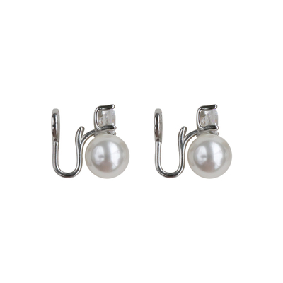 牛头王妃经典珍珠耳钉无耳洞耳夹通勤耳环耳钉简约戴妃耳饰高级简