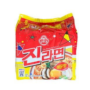 【潘帅同款】韩国进口不倒翁金拉面辣味120g*5袋泡面方便面真拉面