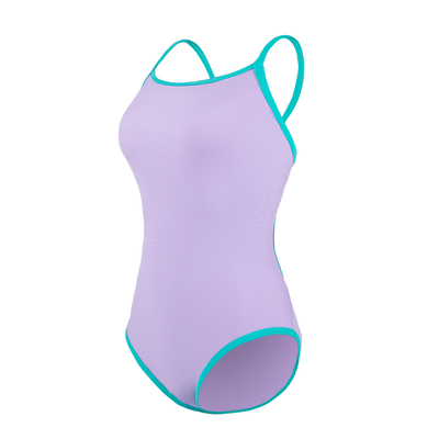竞速洲克撞色肩带三角游泳衣女