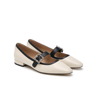 SAM EDELMAN山姆爱德曼春温柔尖头一字带粗跟玛丽珍鞋单鞋JANA