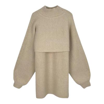 小女人最爱韩版针织纯色连衣裙