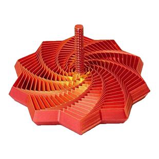 3d打印六方塔六边形螺旋塔解压玩具视错觉立体套环星萝卜塔桌面件