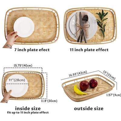 新品 现做产品手工编织竹篮大号竹筐支日韩料理寿司托盘面包盘餐