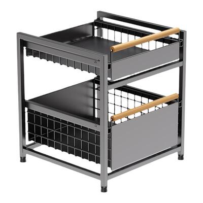 厨房橱柜内抽拉式收纳分层架子