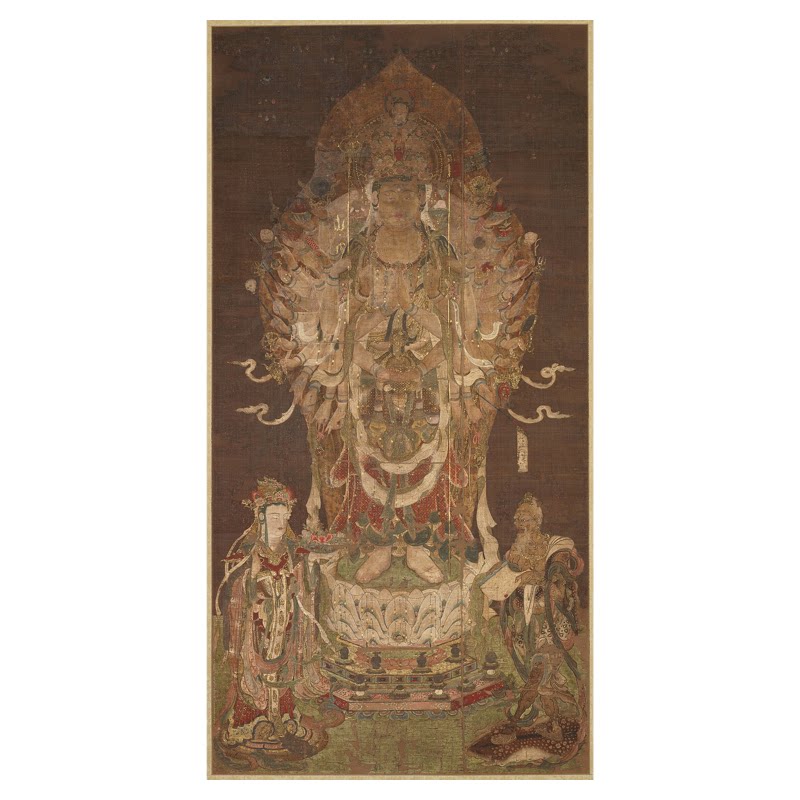 平安时代千手观音像佛画装饰画