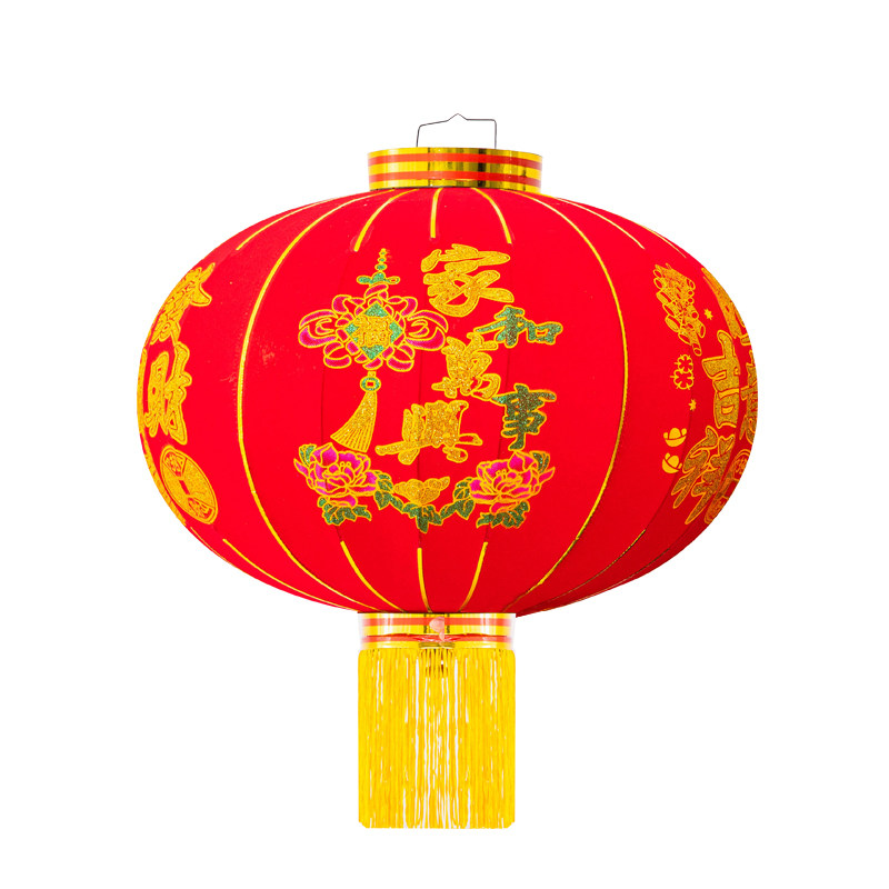 【工厂直销】春节过年植绒大红灯笼阳台户外大门挂饰院子商场装饰