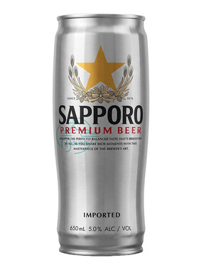 日本札幌三宝乐银杯啤酒650ml