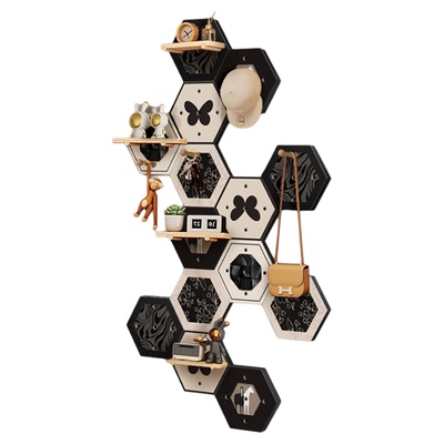 实木diy组合上墙洞洞板置物架