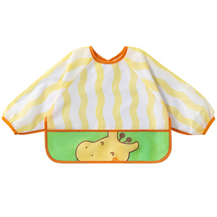 贝肽斯宝宝吃饭围兜儿童防水罩衣婴儿辅食饭兜围裙冬天反穿衣画画