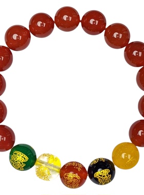 五路财神红玛瑙手串