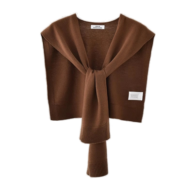 百搭四季薄款纯色外搭法式小披肩