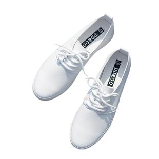 夏秋款百搭韩版软底皮面透气平底浅口女生小白鞋子女单鞋休闲板鞋