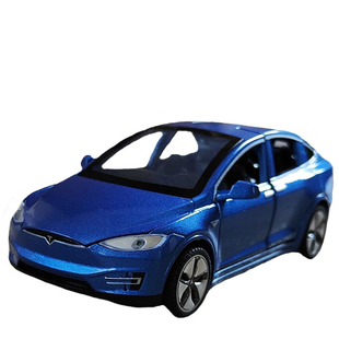 合金仿真特斯垃汽车模型男孩回力声光儿童跑车Model X吃鸡玩具车