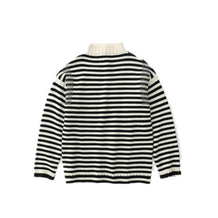 Guernsey Sweater Stripe 乳白条纹羊毛质感海员毛衣