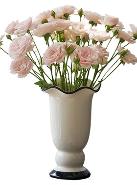 花瓶奶油风白色陶瓷摆件