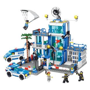 乐2025高积木男孩子益智拼装军事消防警察局10岁儿童汽车系列玩具