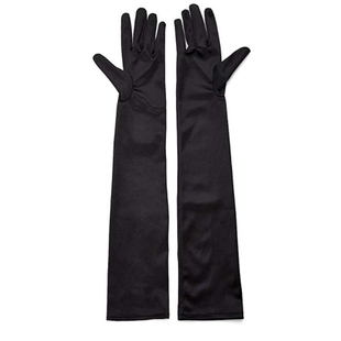 厚长款性感跳舞派对芭比手套女缎面保暖优雅新娘婚纱晚宴礼服旗袍