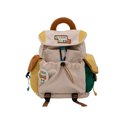 若素良品便携可爱拼色小双肩背包