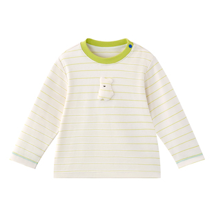 babycare儿童长袖T恤女童山茶花上衣男童圆领打底衫2025秋季新款