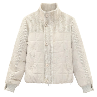 韩版新款立领流行夹棉外套女秋冬爆款气质妈妈装短款保暖棉服上衣