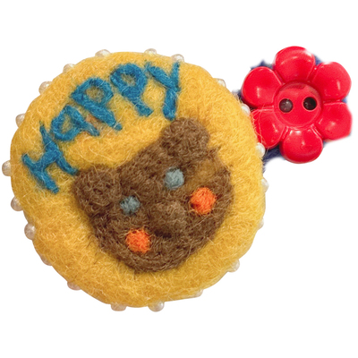 羊毛毡小熊爱心碎发刘海鸭嘴夹