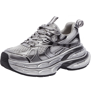 【银月】骆驼老爹鞋女2026春秋新款女鞋厚底运动鞋增高休闲鞋子