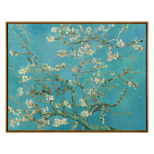 梵高-杏花版画现代简约客厅装饰画玄关挂画餐厅卧室壁画数字油画