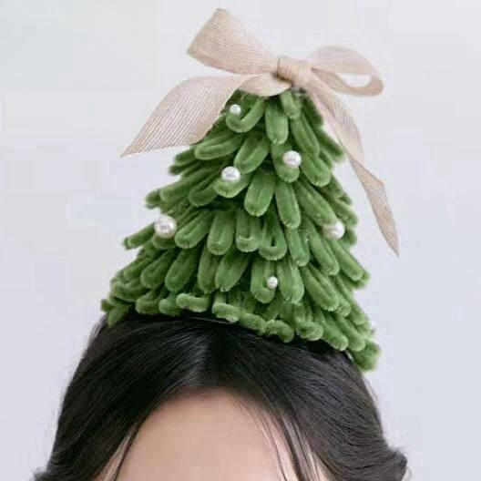 扭扭棒diy圣诞树发箍手工自制发卡材料包圣诞节平安夜礼物送朋友