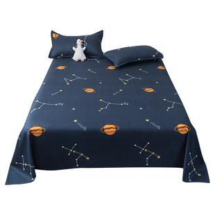 水洗棉床单单件卡通风学生宿舍被单枕套三件套非纯棉全棉四季通用