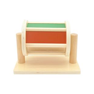 蒙氏彩虹纺织鼓婴幼儿早教木制旋转益智宝宝手眼协调新生儿玩具