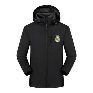 欧冠足球皇马切尔西阿森纳马竞AC米兰冲锋衣男女连帽夹克外套帽衫